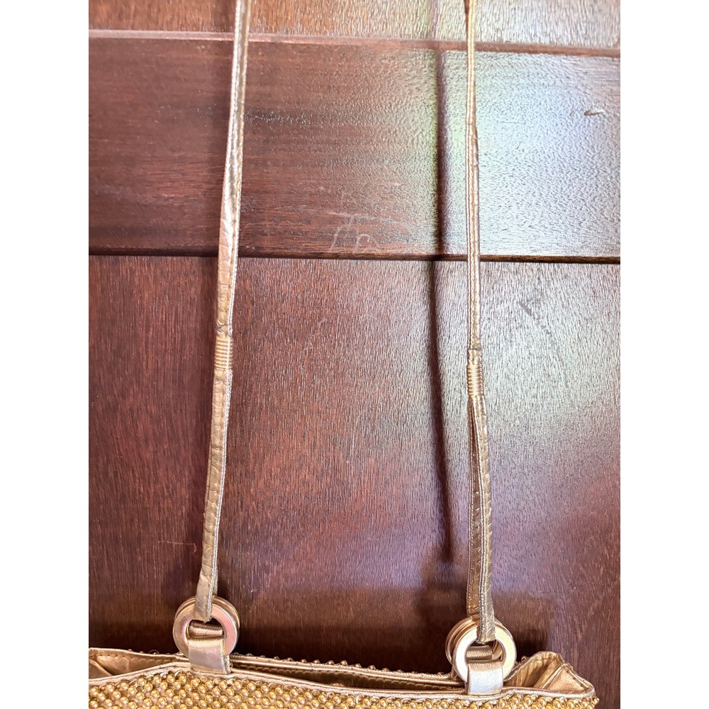Vintage Bags by Marlo Gold Metal Mesh Evening Bag Metallic Shoulder Purse Retro - Picture 5 of 15